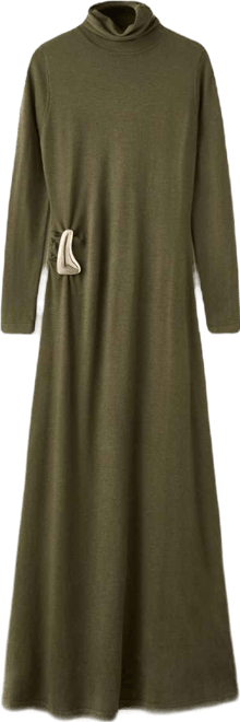 Women's Brooch Turtleneck Knitted Dress