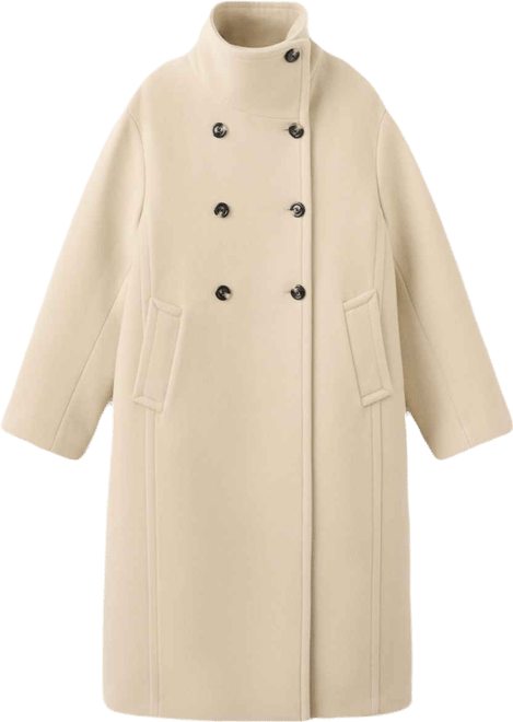 Women's Wool-Blend Funnel-Neck Coat