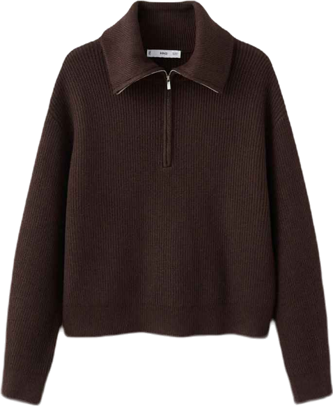 Women's Contrasting Zipper Collar Sweater