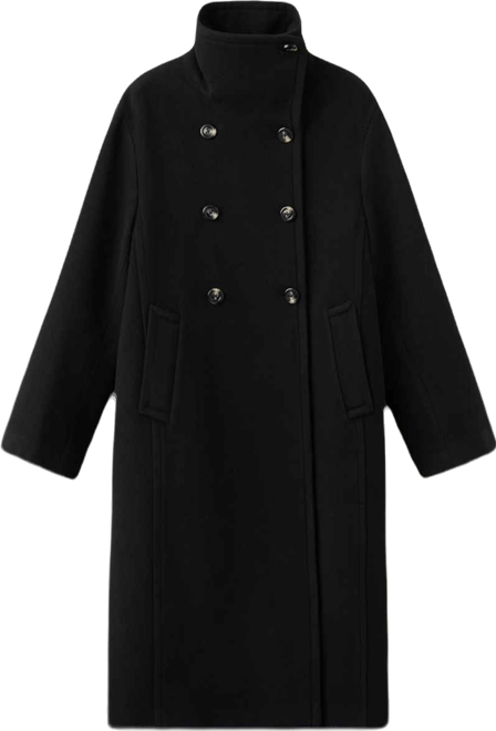 Women's Wool-Blend Funnel-Neck Coat