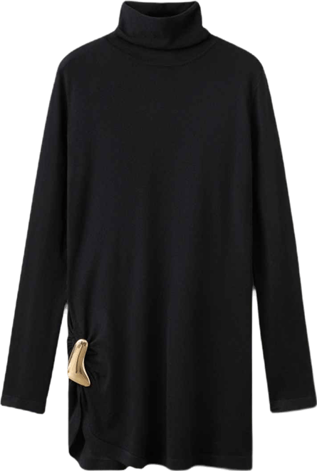 Women's Brooch Turtleneck Sweater