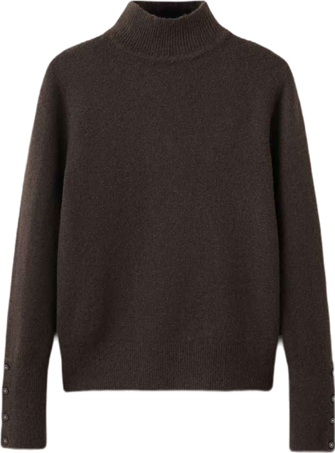 Women's Perkins Collar and Buttoned Cuffs Sweater