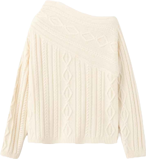 Women's Braided Wool-Blend Sweater