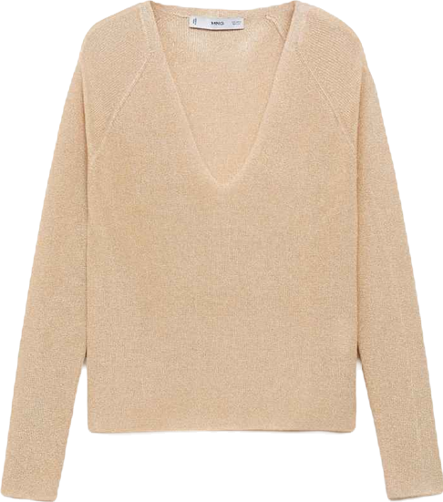 Women's V-Neck Lurex Sweater