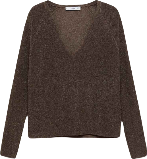 Women's V-Neck Lurex Sweater