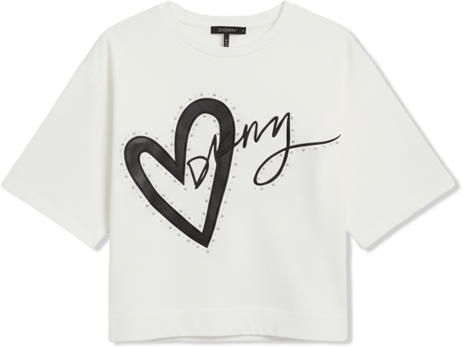 Women's Short-Sleeve Heart Script Logo Crew Neck Shirt