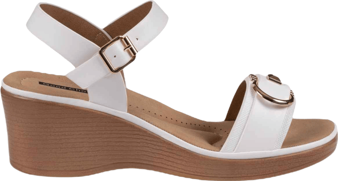 Women's Nava Hardware Round Toe Wedge Sandals