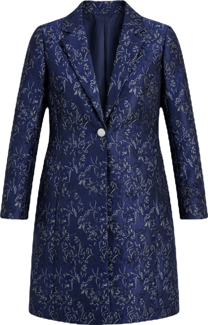 Women's Metallic Jacquard Long Jacket