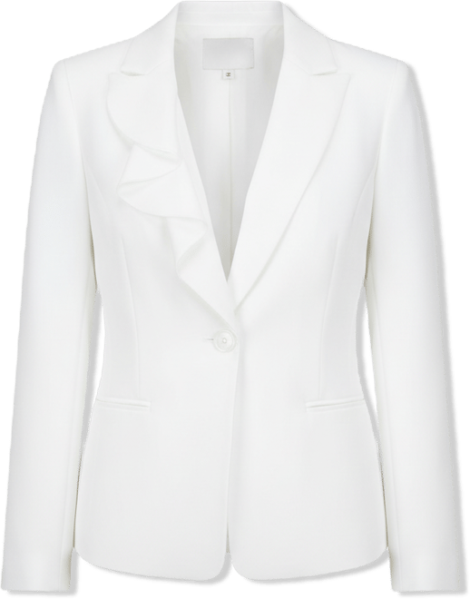 Women's Ruffle-Lapel One-Button Blazer