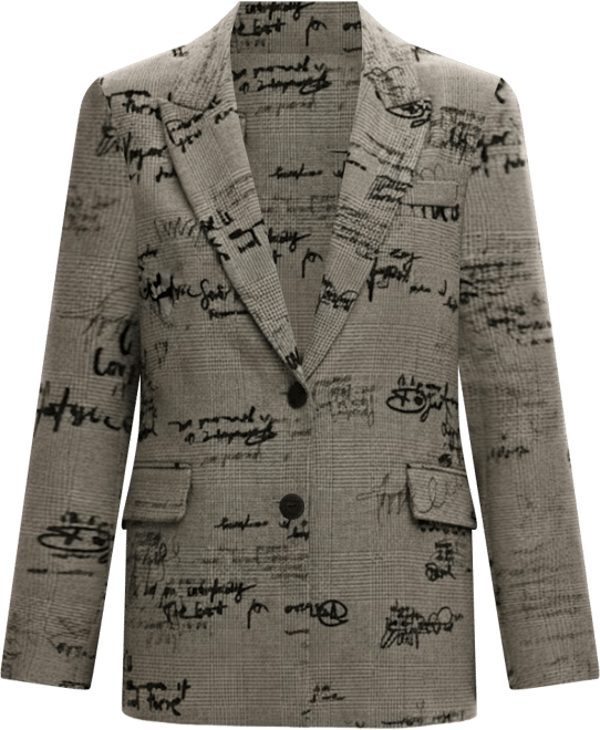 Women's Checkered lettering blazer