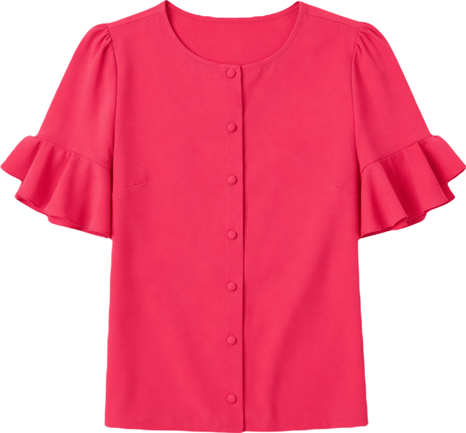 Women's Flounce Sleeve Crewneck Top