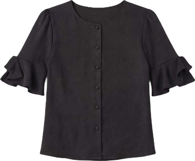 Women's Flounce Sleeve Crewneck Top