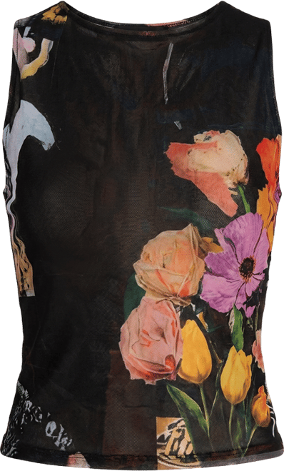 Women's Mesh T-shirt With Flowers