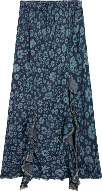 Women's Denim ruffle skirt