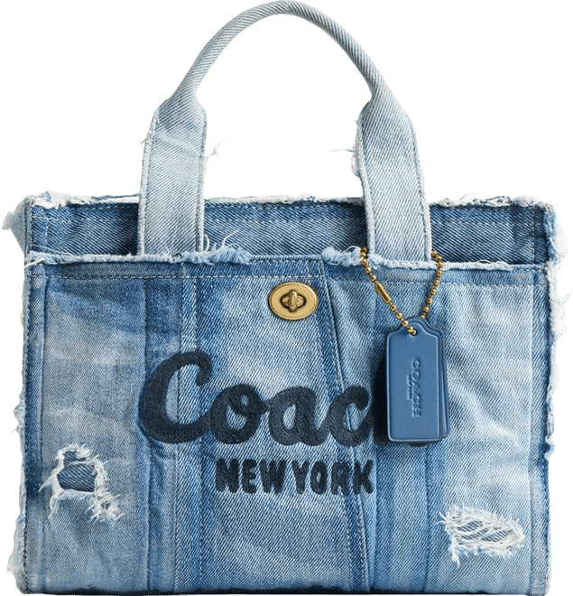 Denim Patchwork Small Cargo Tote Bag