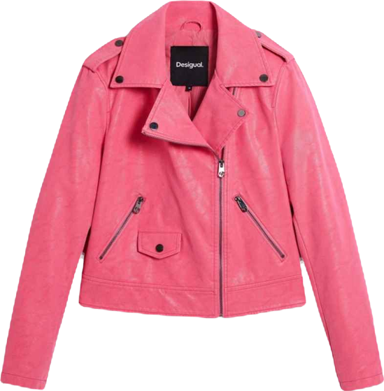 Women's Biker jacket with leather effect