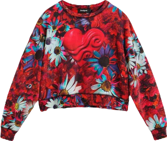 Women's Heart Printed Sweatshirt
