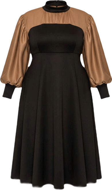 Women's Plus Size Calissa Colorblock Midi Dress