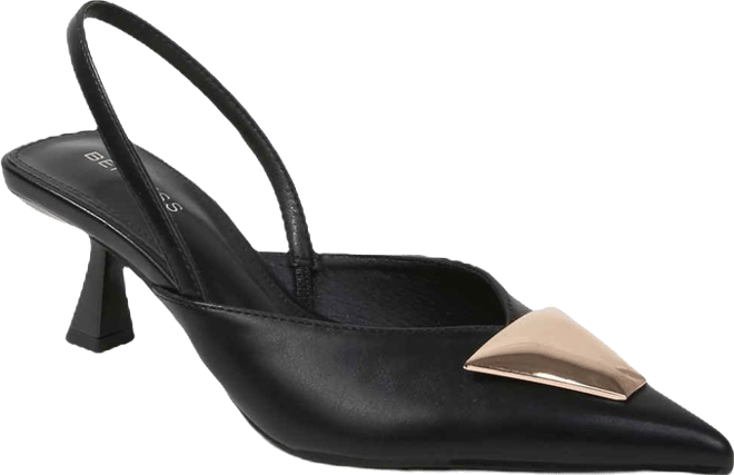 Cielo Slingback Pumps with Gold-ToneTrapezoid Accent