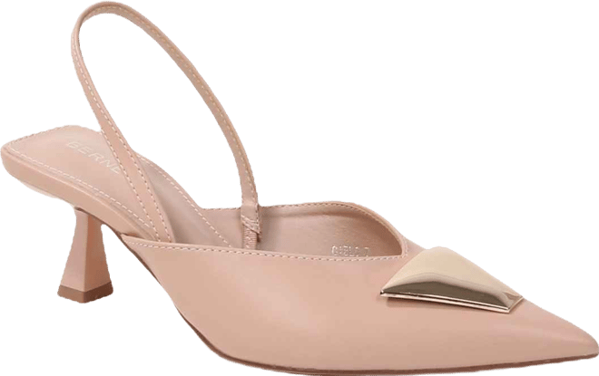 Cielo Slingback Pumps with Gold-ToneTrapezoid Accent