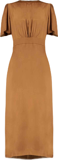 Women's Short Sleeve Satin Midi Dress