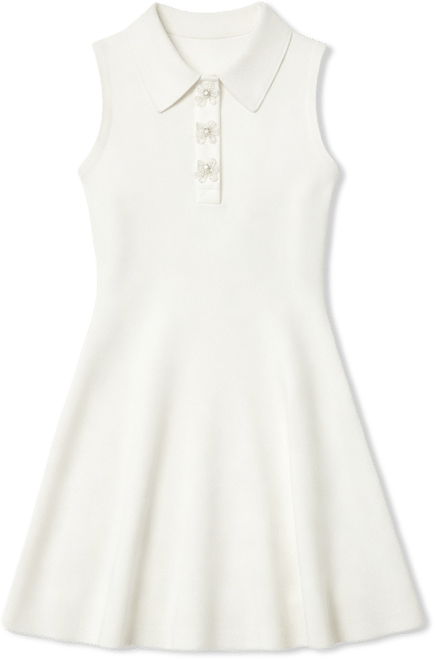 Women's Pearl Bow sleeveless flare knit dress