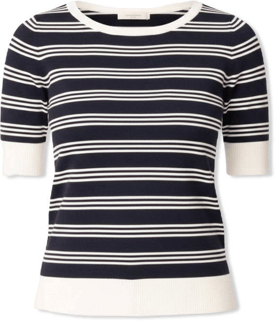 Women's Contrast Stripe Boat Neck Sweater