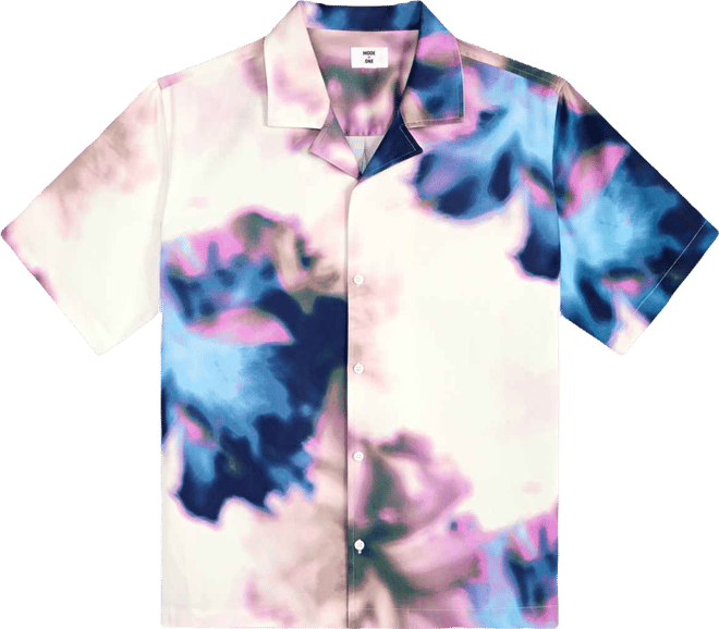 Men's Relaxed-Fit Spray Tie Dye Short-Sleeve Shirt, Macy's Exclusive