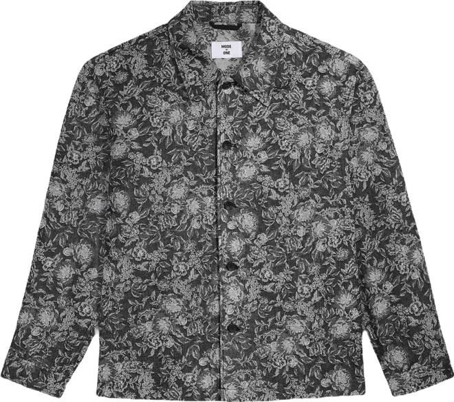 Men's Relaxed-Fit Floral Overshirt, Macy's Exclusive