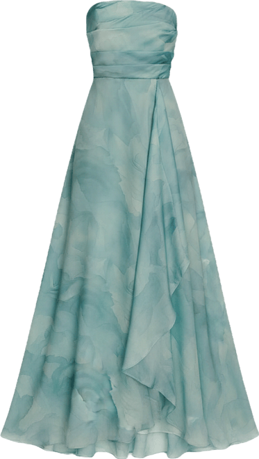 Women's Floral Print Strapless Ball Gown