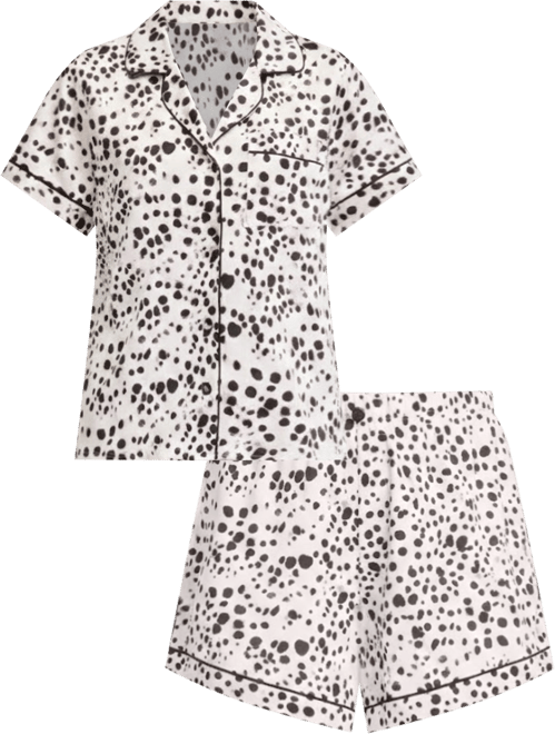 I.n.c International Concepts Women's Stretch Satin Short-Sleeve Pajama Set, Exclusively at Macy's