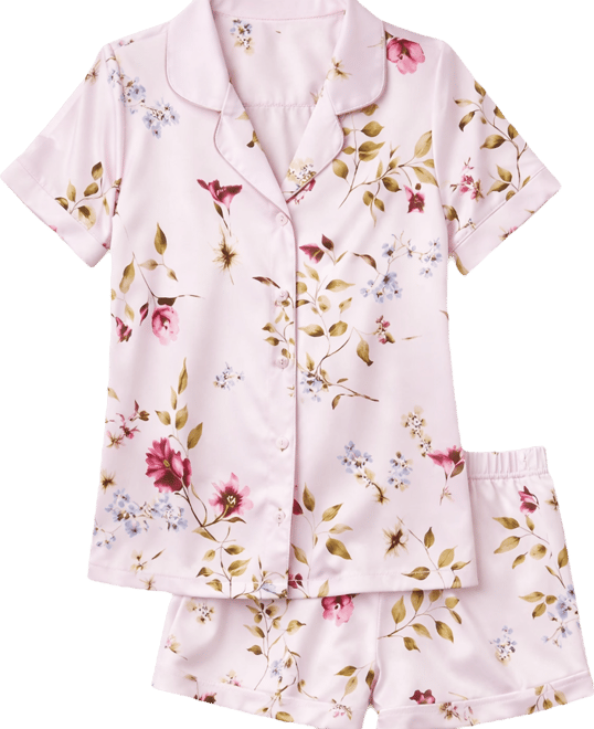 I.n.c International Concepts Women's Stretch Satin Short-Sleeve Pajama Set, Exclusively at Macy's