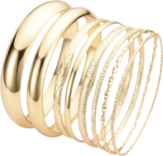 Gold 8-Bangle Set