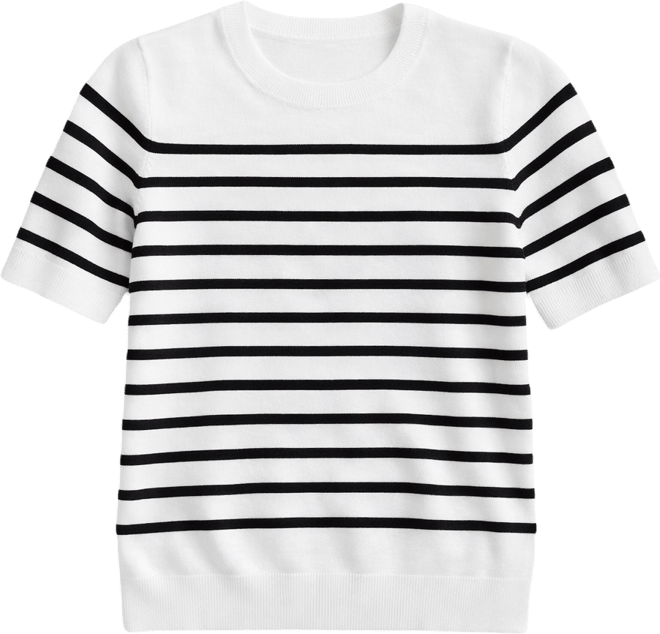 Petite Crewneck Short-Sleeve Sweater, Macy's Exclusive