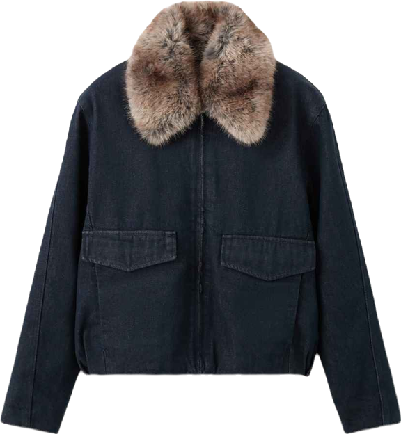 Women's Fur Collar Denim Jacket