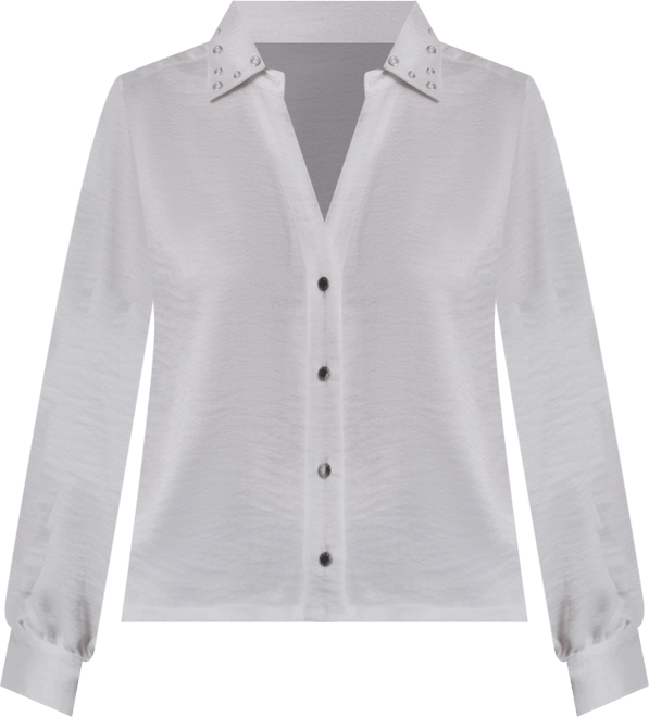 Women's Studded Collar Y-Neck Shirt