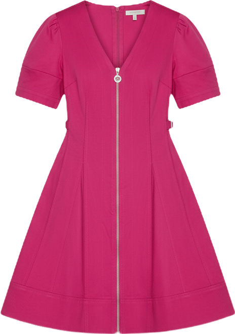 Women's Lantern Puff-Sleeve V-Neck Dress