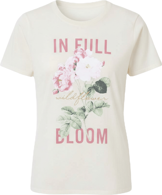 Juniors' In Full Bloom Floral Graphic Crewneck T-Shirt