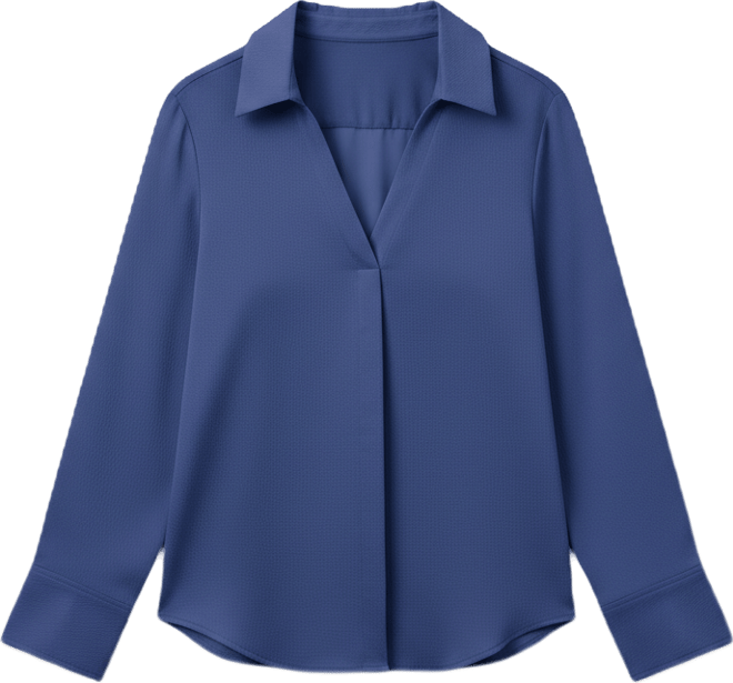 Women's Hammered Fitted Collared Shirt