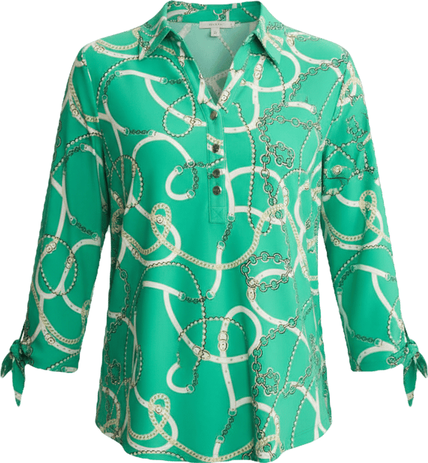 Women's Tie Cuff Collared Top