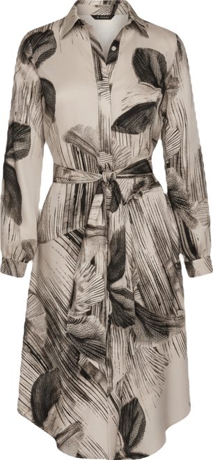 Women's Floral Collared Neck Shirt Dress