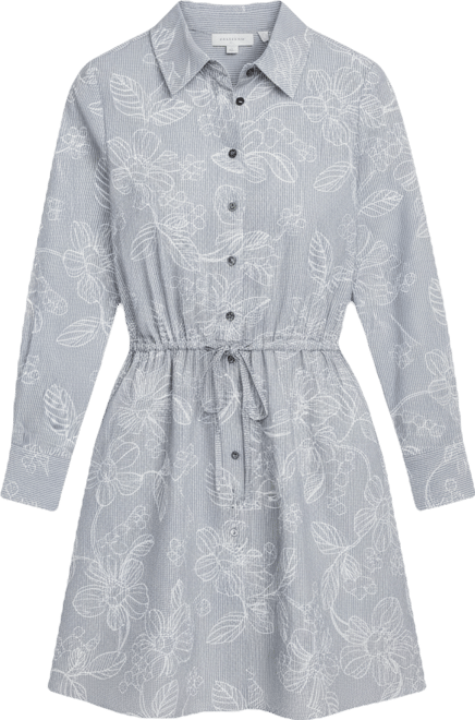 Women's Floral Stripe Shirtdress