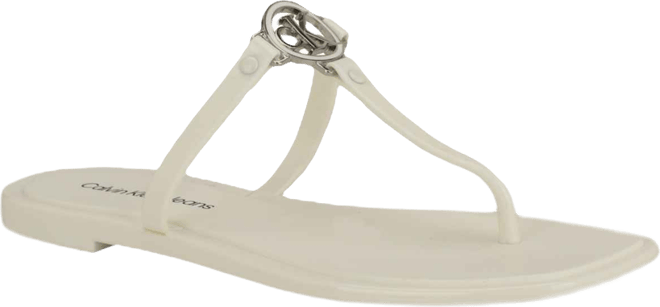 Women's Ellye Logo T-Strap Flat Slip-On Sandals