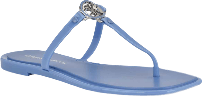 Women's Ellye Logo T-Strap Flat Slip-On Sandals