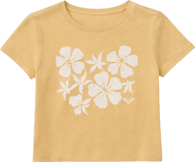 Women's Hibiscus Print Crew Neck T-Shirt