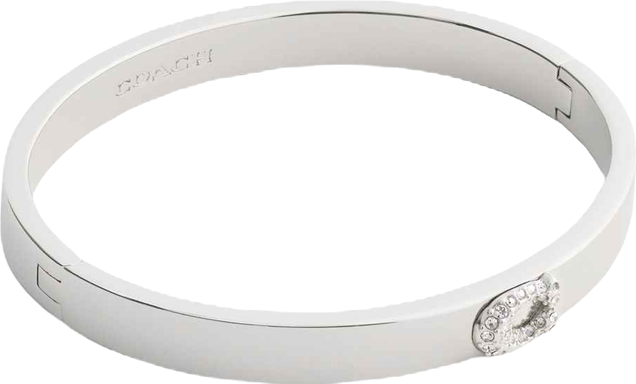 Faux Stone Pave Signature C Bangle Bracelet