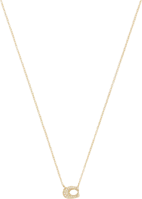 Faux Stone Pave Signature C Necklace