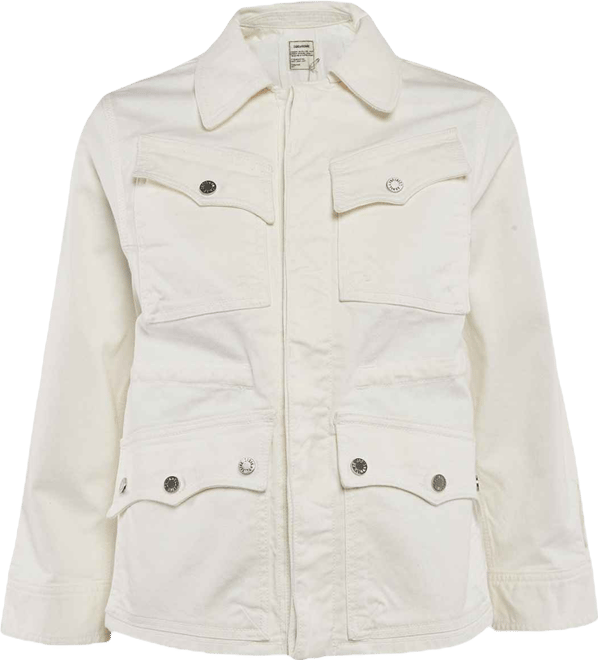 Women's White Cotton Drill Button Front Kimi Jacket