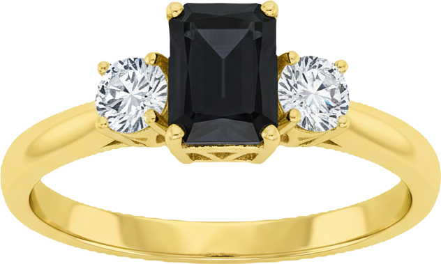 Onyx & White Topaz Ring