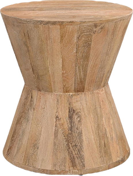Farmhouse Round End Table in Solid Wood – Timeless Wooden Accent Table